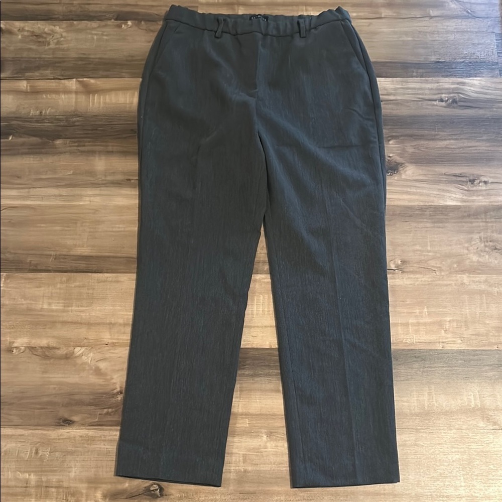 Talbots Cambridge Pull On Stretch Gray Shadow Heather Straight Leg Pants Size 10